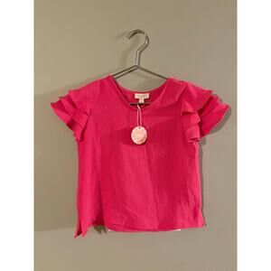 Oddi Boutique Brand Girls Blouse Size Medium Hot Pink